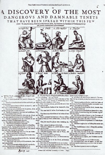 Eine Entdeckung der gefährlichsten und verdammenswertesten Lehren, die in den letzten Jahren verbreitet wurden, veröffentlicht 1647 von English School